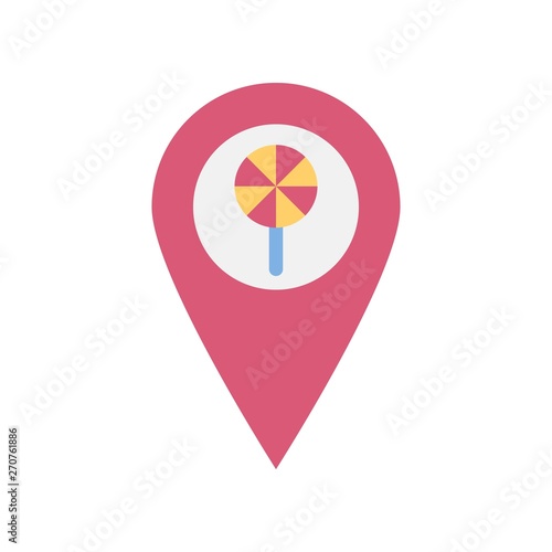 Pin vector illustration, Isolated flat stye icon