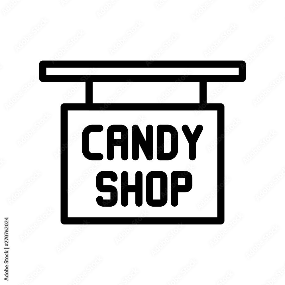 Candy shop sign vector illustration, Isolated line stye icon Candy shop sign vector illustration, Isolated line stye icon