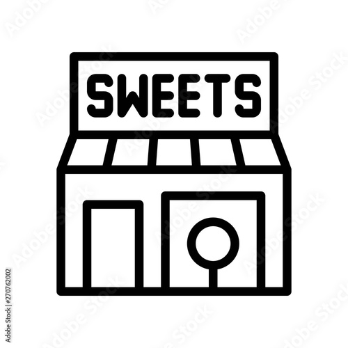 Sweet shop vector illustration, Isolated line stye icon