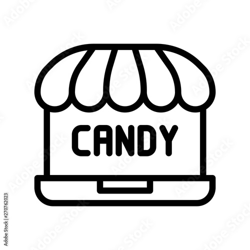 Online shop vector illustration, Isolated line stye icon