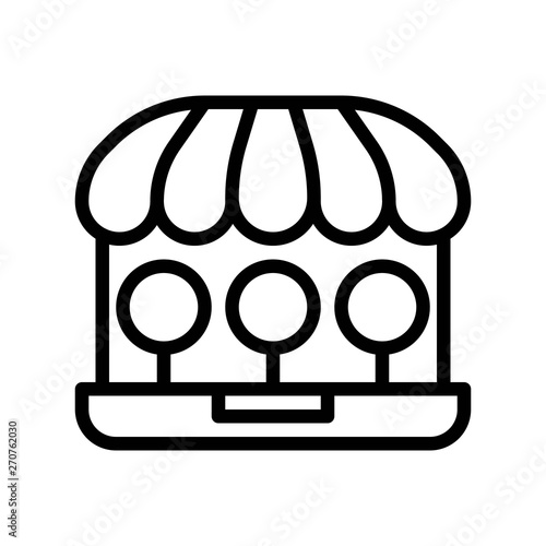 Online shop vector illustration, Isolated line stye icon