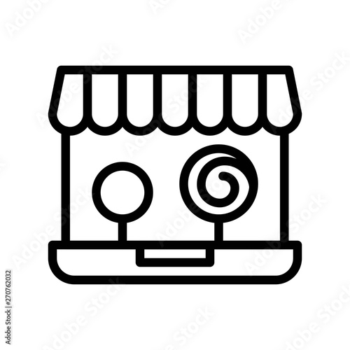 Online shop vector illustration, Isolated line stye icon
