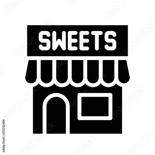 Sweet shop vector illustration, Isolated solid stye icon