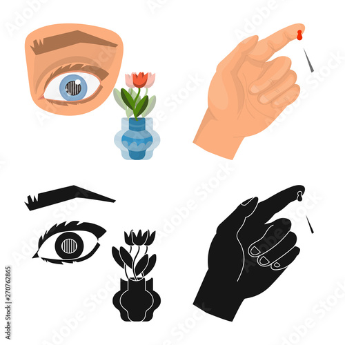 Vector illustration of diet and treatment  sign. Collection of diet and medicine vector icon for stock.