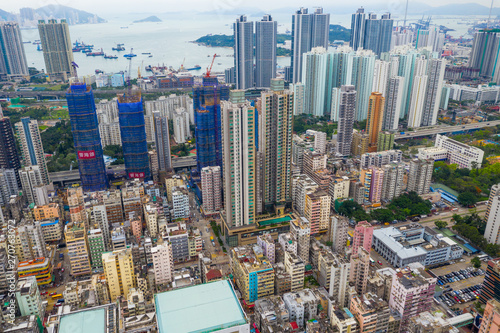 Aerial view of Hong Kong city