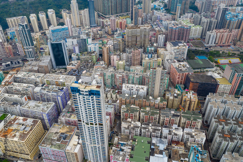 Aerial view of Hong Kong city