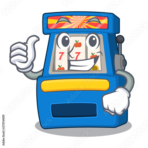 Thumbs up slot machine isolated in the character