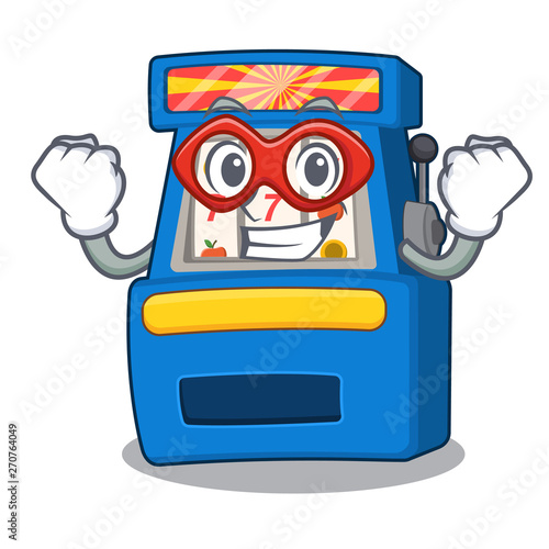 Super hero slot machine isolated in the character
