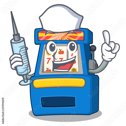 Nurse slot machine isolated in the character