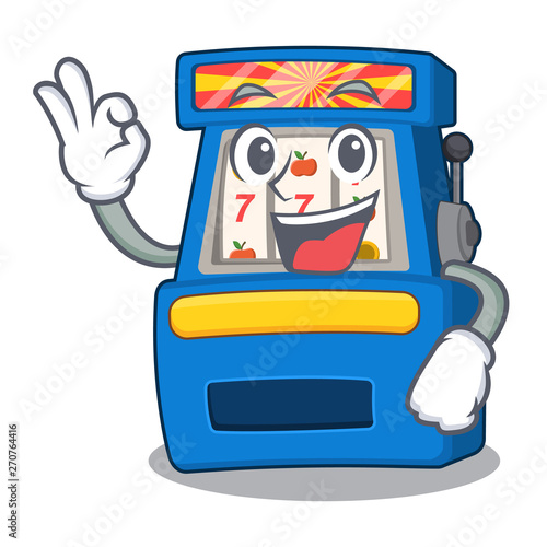 Okay slot machine isolated in the character