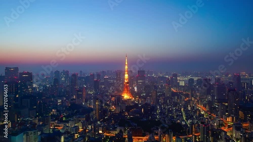 東京・夜明け・タイムラプス