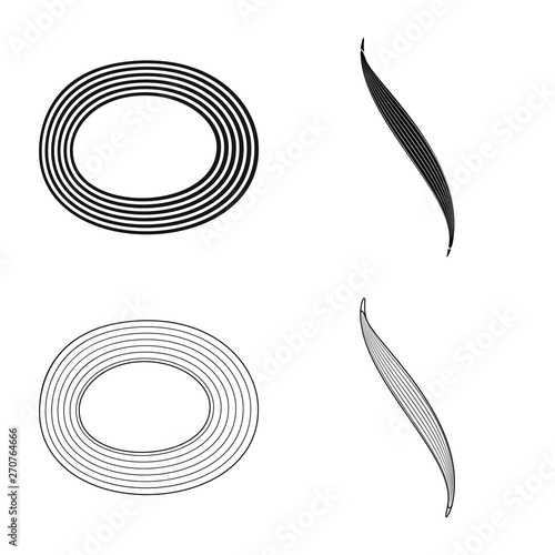 Isolated object of fiber and muscular sign. Collection of fiber and body  stock symbol for web.