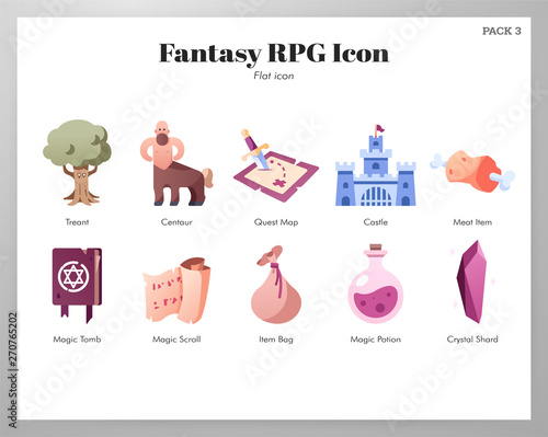Fantasy RPG icons Flat pack