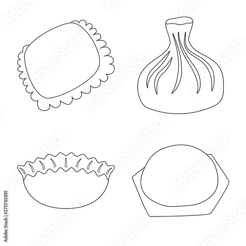 Isolated object of food  and dish symbol. Set of food  and cooking stock symbol for web.
