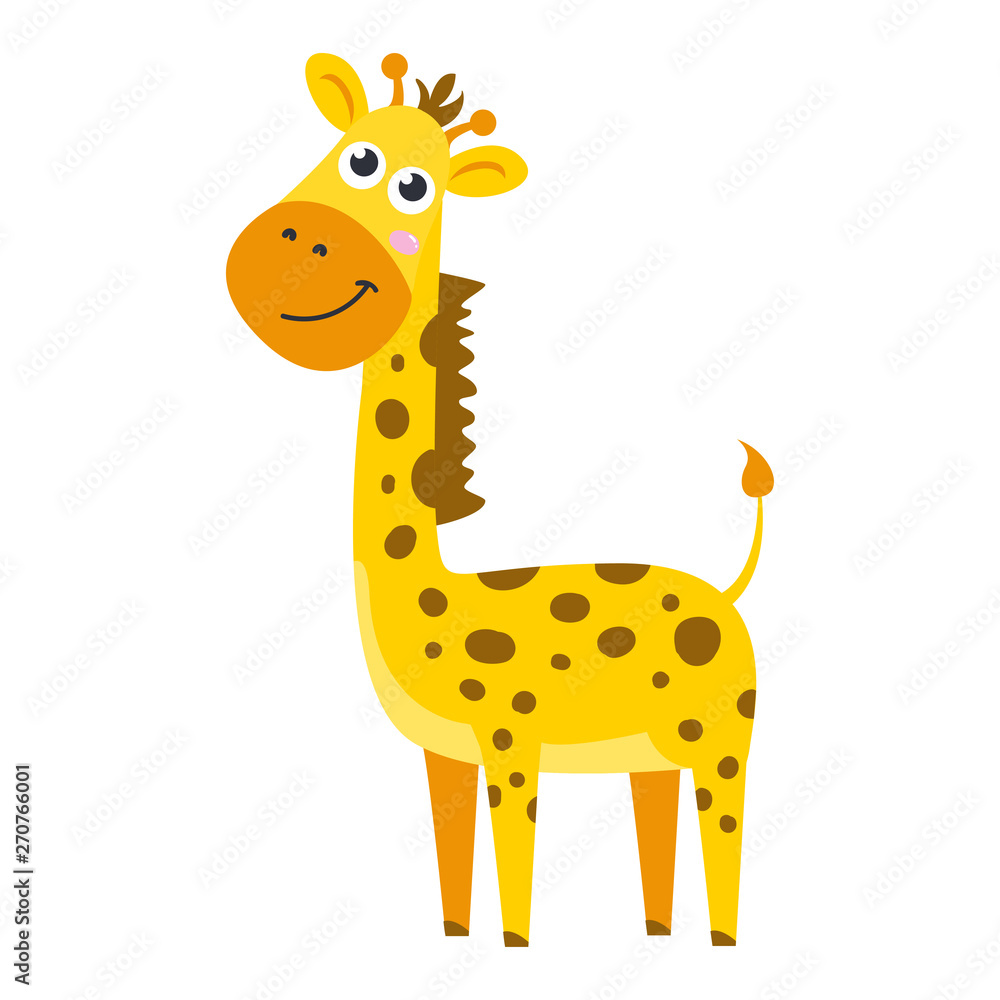 Fototapeta premium Vector cute African animal. Giraffe.