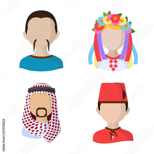 Vector illustration of nation and race  logo. Collection of nation and user vector icon for stock.