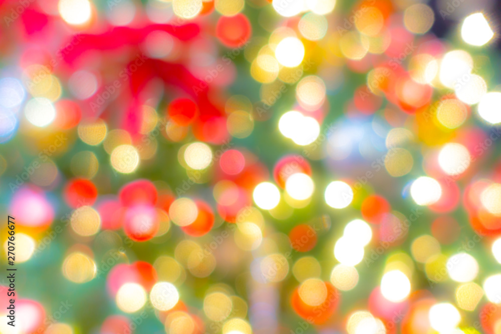 Abstract blur Lights of Christmas Tree .