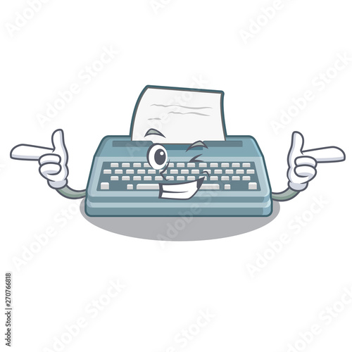 Wink typewriter isolated with in the cartoon