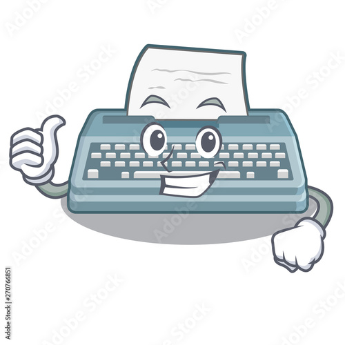 Thumbs up typewriter isolated with in the cartoon