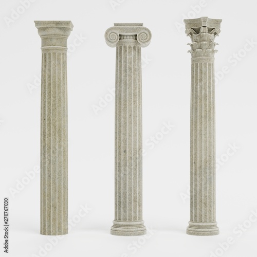 Wallpaper Mural Realistic 3d Render of Columns (Doric, Ionic and Corinthian) Torontodigital.ca