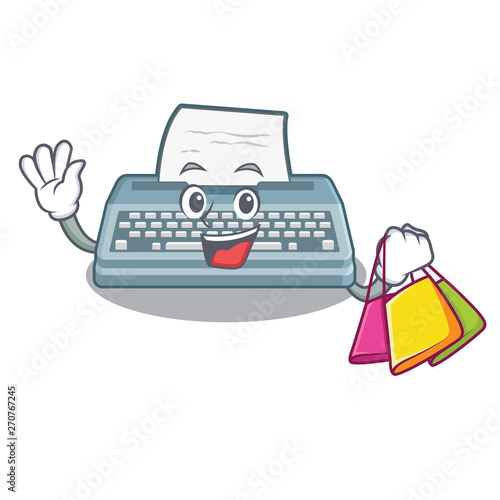 Shopping typewriter isolated with in the cartoon