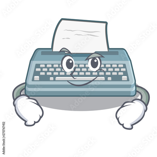 Smirking typewriter isolated with in the cartoon