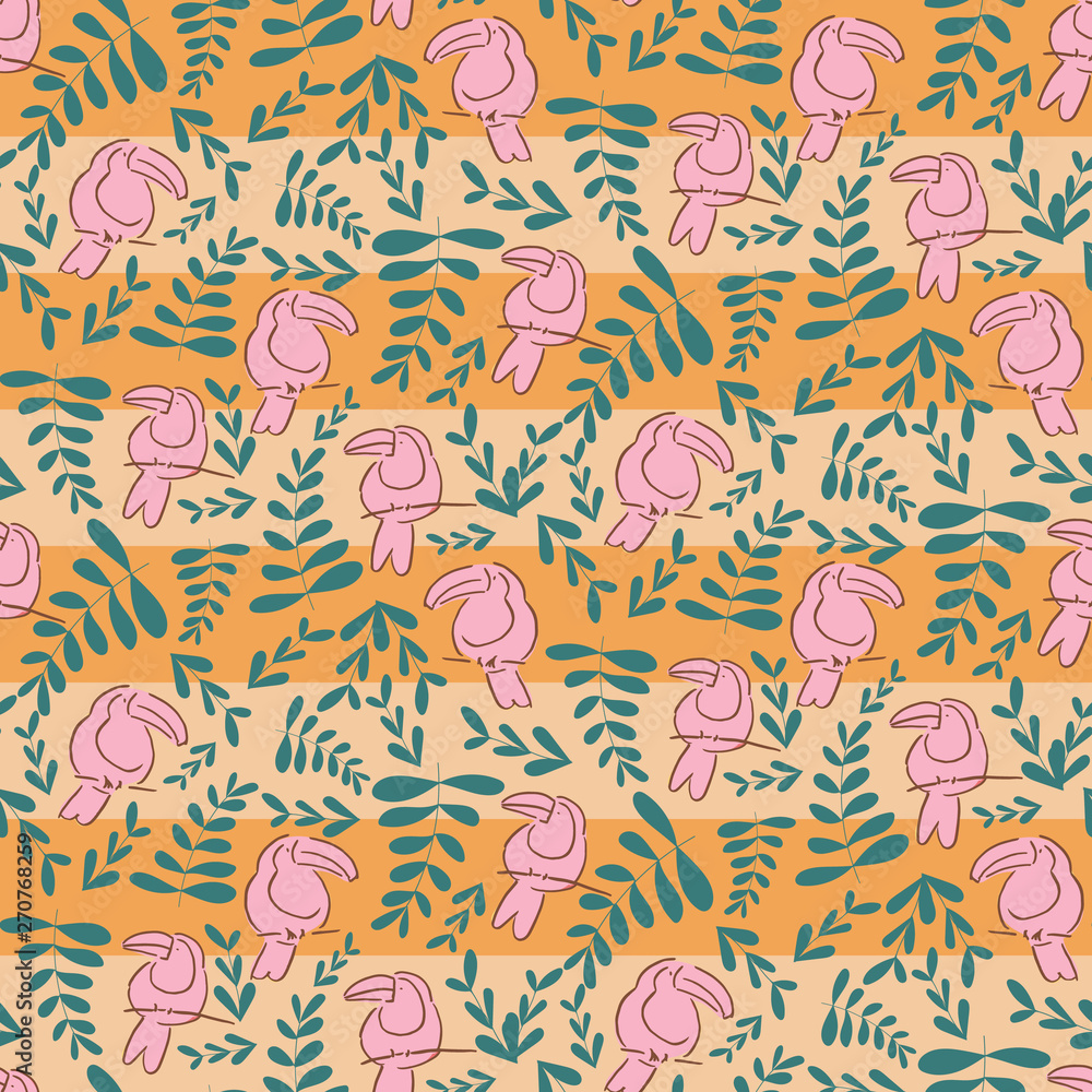 pink toucan stripes repeat pattern design pink toucan stripes repeat pattern design