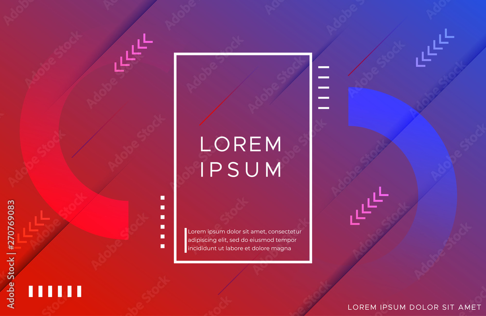 Minimal geometric background with vibrant gradient color. Geometric shapes composition. Eps10 vector.