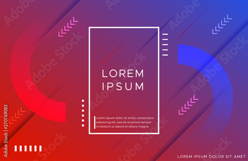 Minimal geometric background with vibrant gradient color. Geometric shapes composition. Eps10 vector.