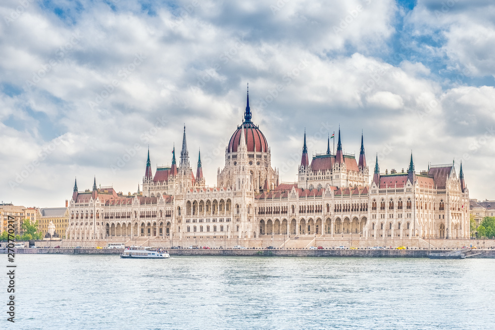A landscape view of Budapest city, the Hungarian parliament.