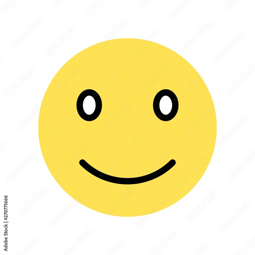 Smiling face vector illustration, Isolated flat style icon