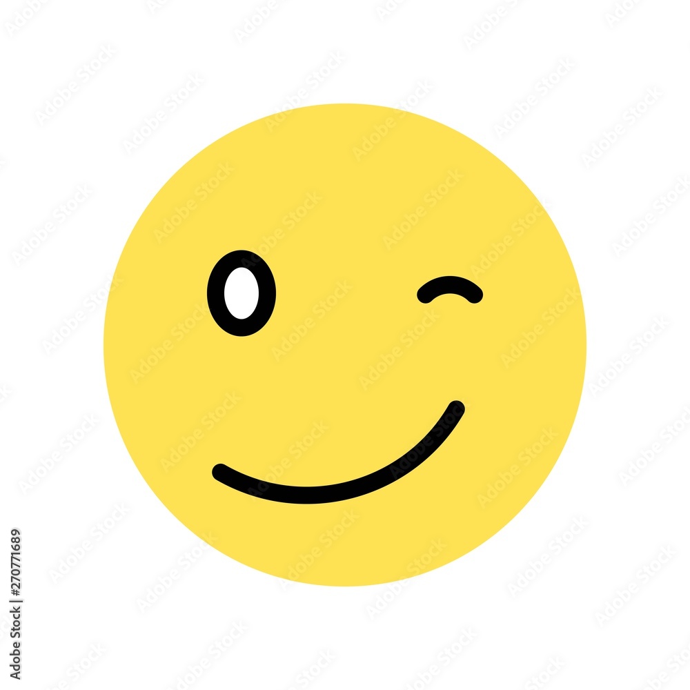 Smiling face vector illustration, Isolated flat style icon Smiling face vector illustration, Isolated flat style icon