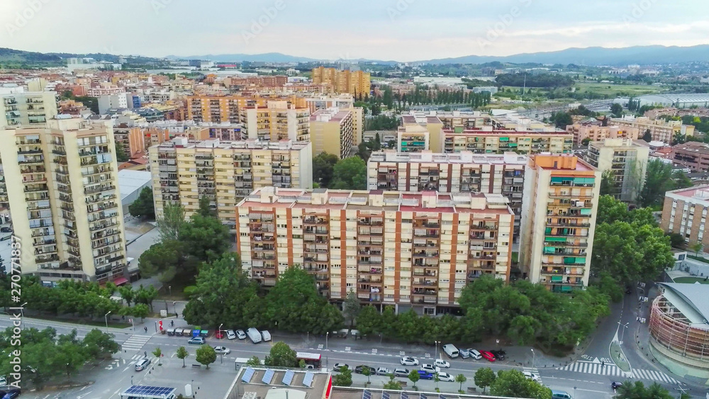 Aerial view in Rubi, city of Barcelona. Catalonia,Spain. Drone Photo