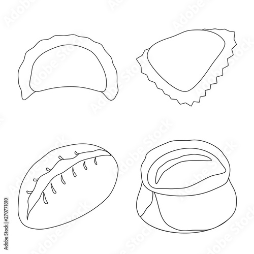 Vector illustration of food  and dish sign. Collection of food  and cooking stock symbol for web.