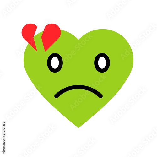 Heart emoticon vector illustration, Isolated flat style icon