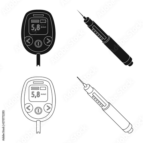 Vector design of diet and treatment  icon. Collection of diet and medicine vector icon for stock.