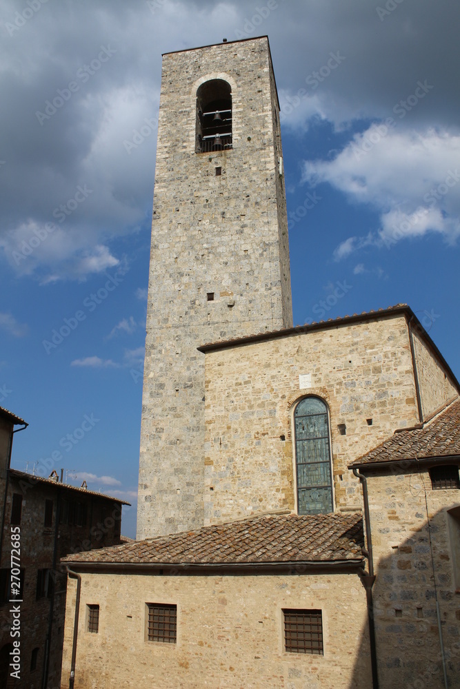 View of a tower in San Gimignano city Tuscany, Siena,Italy