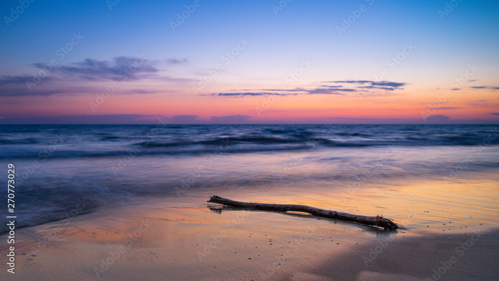 Purple Sunset over mediterranean sea in Italy Purple Sunset over mediterranean sea in Italy