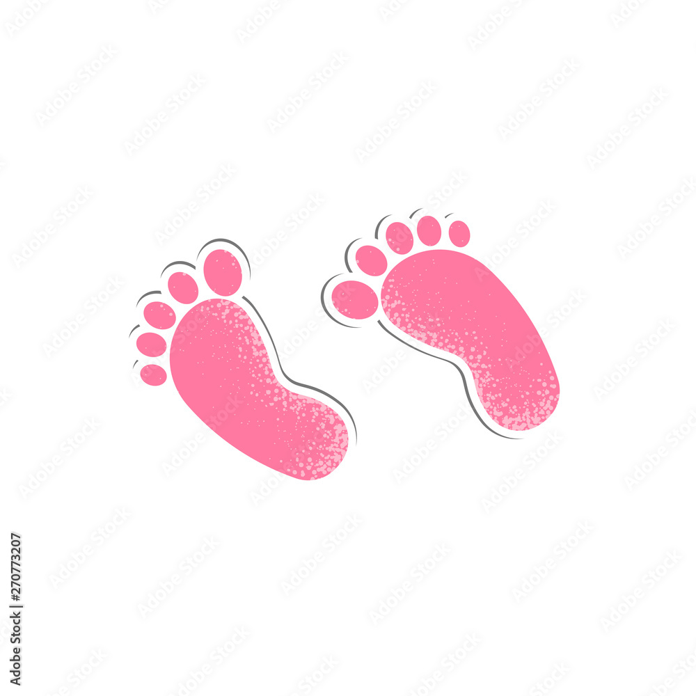 Cartoon style icon of foot child Cartoon style icon of foot child