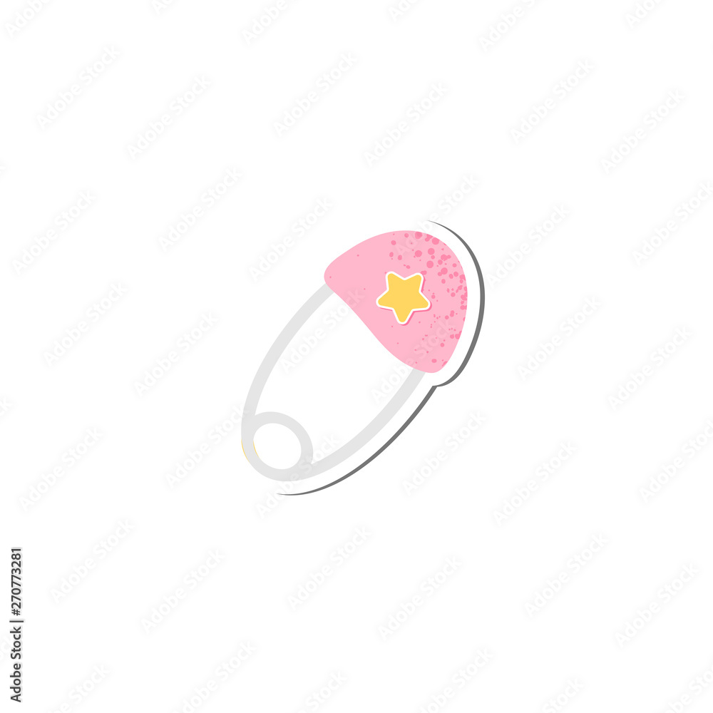 Isolated cute Baby safety pin vector Isolated cute Baby safety pin vector