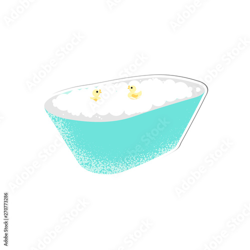 Isolated Baby bath with bubbles