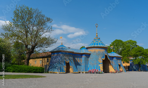 tent shape building in stockholms park