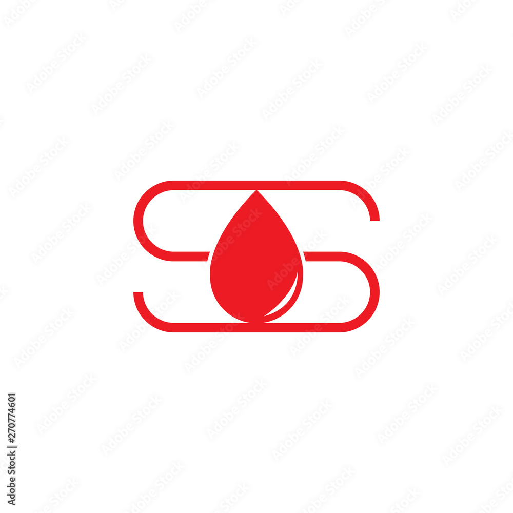 simple letter s drop water blood donor logo vector simple letter s drop water blood donor logo vector