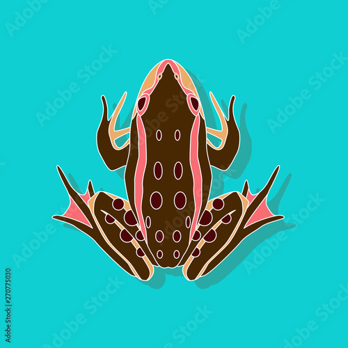 toad paper sticker on stylish background