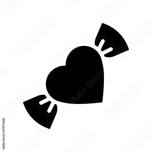 Heart candy vector illustration, Isolated solid style icon