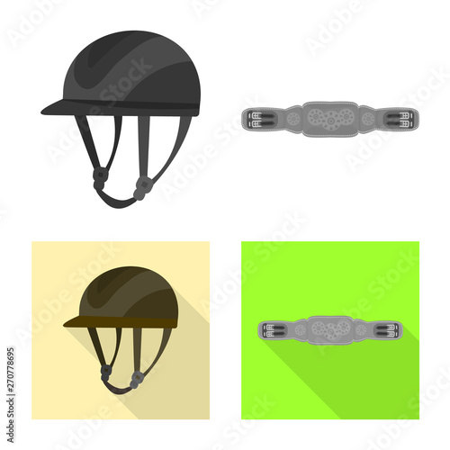 Isolated object of equipment and riding icon. Collection of equipment and competition stock symbol for web.