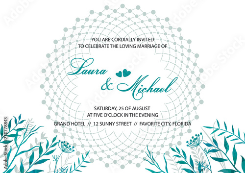 Wedding invitation. Card, t...
