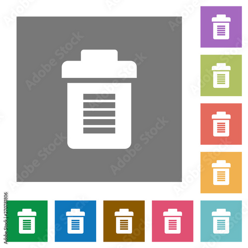 Full trash square flat icons