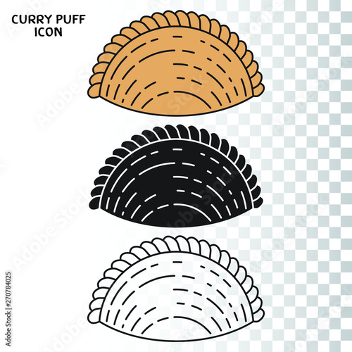 Curry puff icon.Vector Illustration.Banners, Posters, Logo, Web, Menu, Card. EPS10