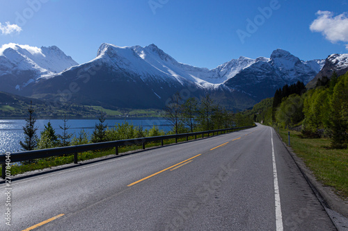 Road motive in Romsdal mountains, middle Norway.